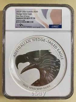 #008 2022 1-Kilo Silver Enhanced Rev Proof Wedge Tail Eagle -Low Mintage 250