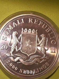 1 Kilo Silber Münze Somalia Elefant 2011 Erstausgabe RAR