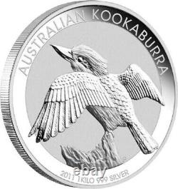 1 Kilo Silver 999 Perth Mint 2011 Australian Kookaburra Bullion Investor Coin