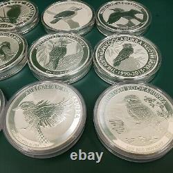 1 Kilo Silver Coin x 12-year 2008 to 2019 Kookaburra 386 oz 0.999 fine Silver