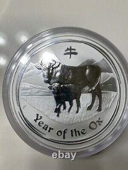 1 kg kilo 2009 Lunar Year of the Ox Silver Coin super rare withbox