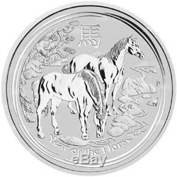1 kg kilo 2014 Lunar Year of the Horse. 999 Silver Coin in capsule