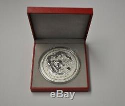 1 kilo 2012 Australian Lunar Year of the Dragon Silver Coin with Display Case