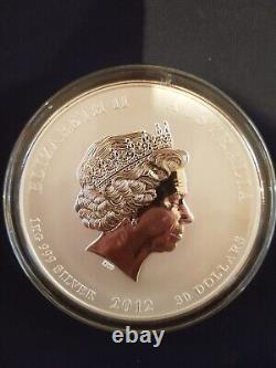 1 kilo 2012 Perth Mint Lunar Dragon ColouredSilver Coin in capsule