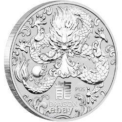 1 kilo 2024 Lunar Year of the Dragon Silver Coin Perth Mint