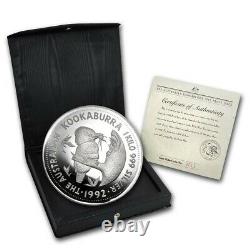 1992 1 kilo Australian Kookaburra. 999 proof Silver Coin Bullion box and COA