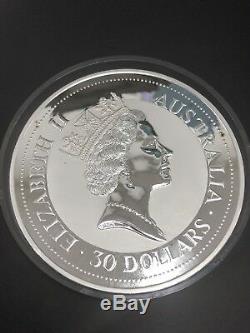 1992 $30 AUSTRALIA 1 KILO kg Silver KOOKABURRA (CAPSULE)GUARANTEED AUTHENTIC
