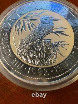 1992 one KILO silver AUSTRALIA Kookaburra 32.15 ounces. 999 in CAPSULE