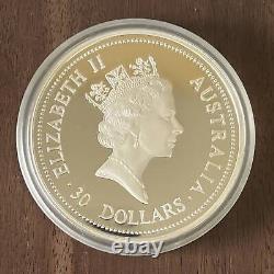 1995 1kg Australian Perth Mint Silver Kookaburra Kilo