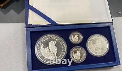 1996 $1 Australia Silver Kookaburra Proof Issue 4-coin Set with KILO