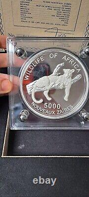 1996 1 Kilo and 1/2 Kilo Pure Silver Zaires Gorilla $10,000 and $5000 in OGH