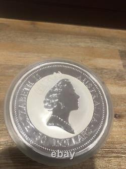 1996 Australian Silver Kookaburra 1 Kilo Coin Perth Mint. 999. Encapsulated