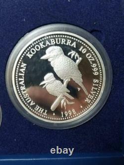 1998 Kookaburra PROOF Kilo 4 Coin set 45.15 troy ounces Box and COA