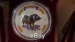 1999-2010 Australia Lunar I 12 coins 1kilo Gemstone 999 Silver $30 RARE