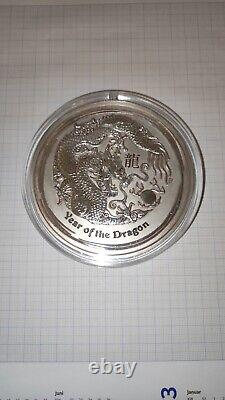 1kg 1kg 1kg Silver Coin 2012 Year of the Dragon In Capsule Dragon