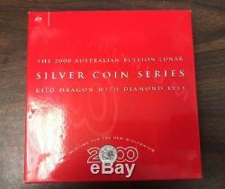 2000 Australia 1 kilo Silver Dragon (Diamond Eyes) Original Box