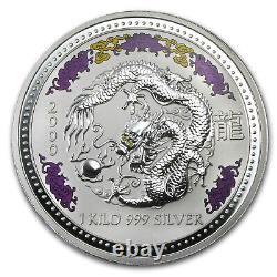 2000 Australia 1 kilo Silver Year of the Dragon BU (Diamond Eyes)