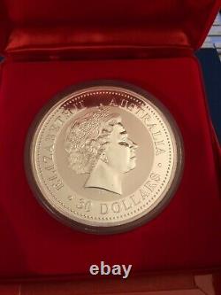 2000 Australia Lunar Dragon $30 Thirty Dollar Silver Kilo Coin Box