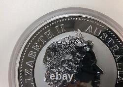 2000 Australian Bullion 1 Kilo Silver Dragon Golden Diamond Eyes Coin Perth Mint