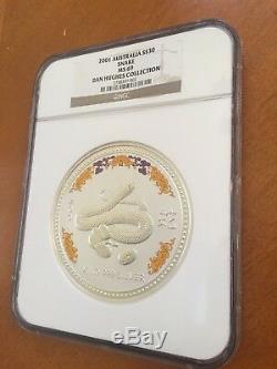 2001 Australia $30 1 Kilo Silver Snake with Diamond Eyes NGC MS 69