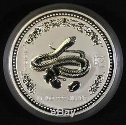 2001 Australia $30 Lunar Series I Year of the Snake Kilo Silver BU in Capsule