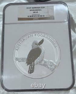 20010-p $30 Australia Kookaburra 1 Kilo Silver Bullion Coin Ngc Ms69 Loc Sc1