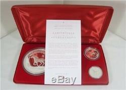 2002 Australia lunar series I Horse 5 coin silver proof Kilo set