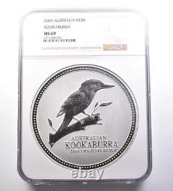 2003 Australia 30 Dollars Silver Kookaburra 1 Kilo MS69 NGC 9617