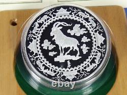 2003 Mongolia 3 Kilo Kg Year of the Goat Lunar Silver Proof Coin ULTRA RARE