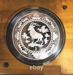 2003 Mongolia 3 Kilo Kg Year of the Goat Lunar Silver Proof Coin ULTRA RARE