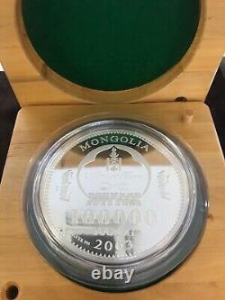 2003 Mongolia 3 Kilo Kg Year of the Goat Lunar Silver Proof Coin ULTRA RARE
