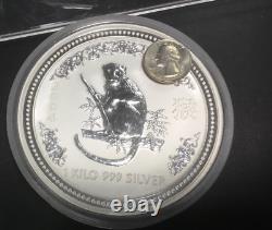 2004 $30 Australia Lunar Series I Year of the Monkey 1 Kilo Silver Coin