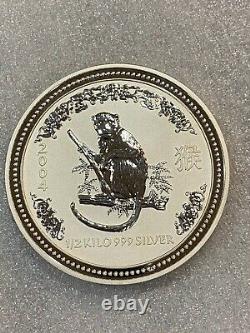 2004 Australia Lunar I Year of the Monkey $15 Perth 1/2 Kilo Kg Silver Coin RARE