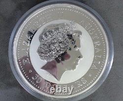 2005 1 Kilo Silver Australian $30 Lunar Rooster Series I. 999 Fine BU Perth Mint