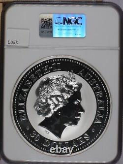 2005 Australia Silver Lunar Rooster Colorized 1 kilo $30 NGC MS67