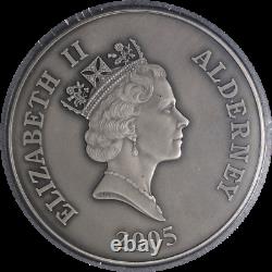 2005 Battle of Trafalgar 1 Kilo 50 Pound Silver Coin Alderney Antique Finish