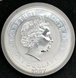 2006 Silver 1/2 Kilo Australia $15 Colorized Lunar Year Of Dog Series 1 Coin