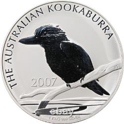 2007 Australia Silver Kookaburra 1 Kilo. 999 Fine Silver OGP Capsule