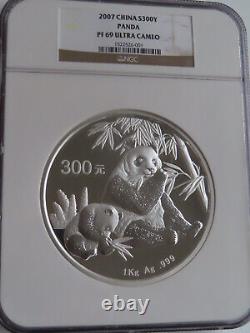 2007 China Panda S300Y NGC PF69 silver kg kilo kilogram proof 300 yuan