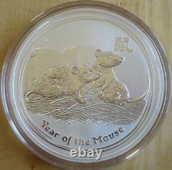 2008 Australia $15 Perth Lunar II Year of the Mouse Rat 1/2 Kilo Silver Coin BU