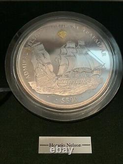 2008 British Virgin Islands $500 Horatio Nelson 5 Kilo Silver Only 350 Made