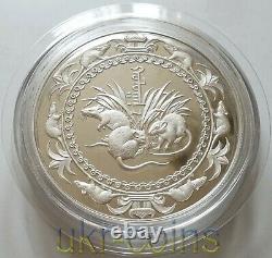 2008 Mongolia 3 Kilo Kg Year of the Mouse Lunar Rat Silver Proof Coin ULTRA RARE
