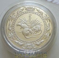 2008 Mongolia 3 Kilo Kg Year of the Mouse Lunar Rat Silver Proof Coin ULTRA RARE