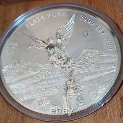 2009 Mexico 1 kilo Silver Libertad Proof Like. 999 Silver Coin (withBox & COA)