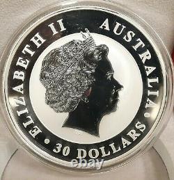 2009 SILVER AUSTRALIA $30 1 KILO KOOKABURRA COIN Mint condition in display box