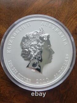 2010 1 KILO. 999 Silver KG Lunar Year of TIGER Perth Mint Australia in Capsule