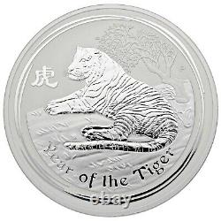 2010 1 KILO Silver KG Lunar Year of TIGER Perth Mint Australia Round Capsule