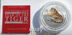 2010 Australia 1 Kilo Kg $30 Year of the Tiger Lunar II Silver Coin Gemstone Eye