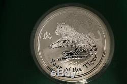 2010 Australia Year of the Tiger Kilo Coin 32.15 oz. 999 Fine Silver Lunar Perth