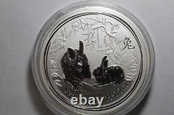2011 1 KILO Silver KG Lunar Year of Rabbit Perth Mint Australia Round Capsule